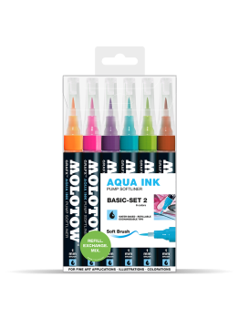Molotow GRAFX Aqua Ink Softliner (6 Markers - basic set 2)