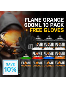 Flame Orange 600ml 10 Pack + FREE GLOVES